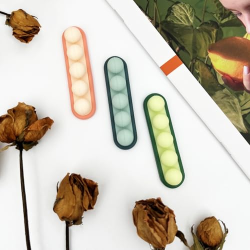 Pack de 3 clips para cables en forma de arveja – organizadores de cables USB de silicona suave para escritorio, coche y mesita de noche miniatura 7