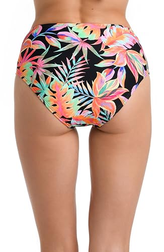 Bas de bikini taille haute ventre plat effet drapé devant