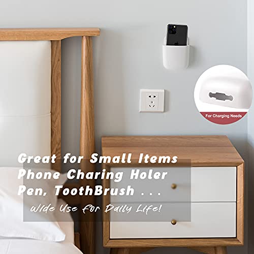 Remote Control Holders Set of 3 Pcs Hole-Free Self Adhesive Storage Box Wall Mount Organizer Adhesive Pen Holder Wall Sticky Cubicle For Home Office School, Remote Pencil, Phone Charging White - Cosy Home Interiors Remote Control Holders Set of 3 Pcs Hole-Free Self Adhesive Storage Box Wall Mount Organizer Adhesive Pen Holder Wall Sticky Cubicle For Home Office School, Remote Pencil, Phone Charging White - Image 3