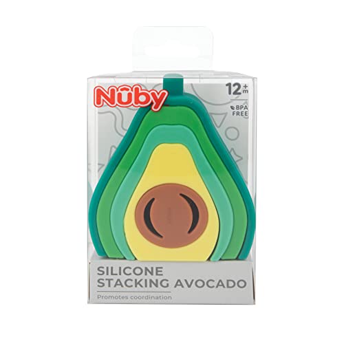 Nuby Soft Silicone Stackable Avocado Interactive Toy - 5-Piece Toddler Stacking Toy for Early Development - 12+ Months by Nuby - Image 8