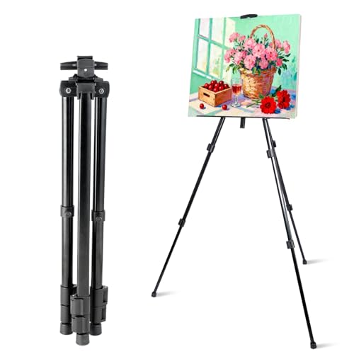 Eisen-Staffelei für Künstler & Studenten – Einstellbar 65–132 cm, Tisch- und Bodenstaffelei für Malerei, Displays, Poster & Leinwand | Inklusive Aufbewahrungstasche