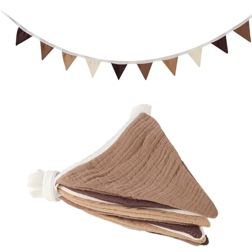 KASESSS Guirlande Fanions Tissus, Guirlandes Fanion Coton, Guirlande Chambre Enfant, Banderole Triangle pour Decoration Chambre Bebe, Decoration Lit Cabane, Mariage,...