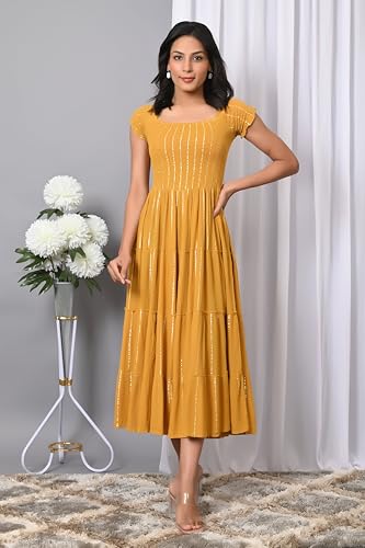 Image of IQRAAR Dress for Women Printed Midi Dress