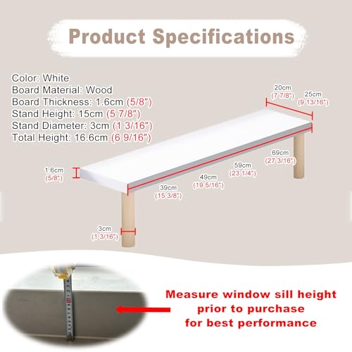 Estante extensor de alféizar de ventana de madera para cocina 4