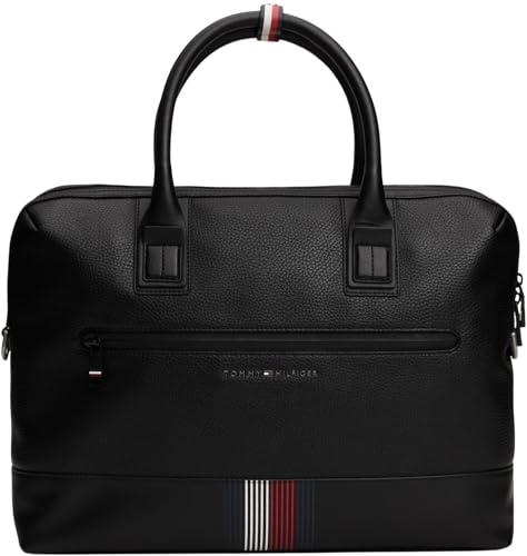 Tommy Hilfiger Herren Laptoptasche Transit Computer Bag Abnehmbarer Schulterriemen, Schwarz (Black), Einheitsgröße
