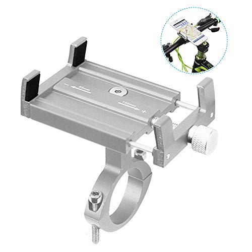 FAPPEN Soporte para teléfono móvil de Bicicleta, Bicicleta Ajustable/Motocicleta manija de aleación de Aluminio Smartphone Mount para iPhone XS MAX/X/XR, Samsung, Huawei, Xiaomi (Gray)