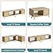 Bestier 80 Inch Natural Rattan TV Stand with Storage for 85 Inch TV, 4-in-1 Mid Century Modern Entertainment Center with LED Lights, Doors and Adjustable Glass Shelves for Living Room, Natural
