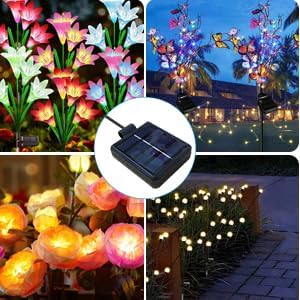 Miniatura 8 de Parte superior de repuesto de luz solar para farol, panel solar LED, tapa de linterna, pieza de repuesto para flores al aire libre, luces solares de
