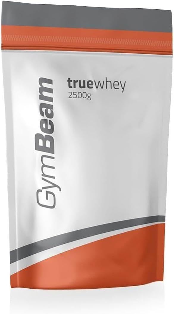 GymBeam True Whey Protéine de Lactosérum (WPC) – Jusqu'à 23 g de Protéines et 5,9 g de BCAA par Dose, Saveur Caramel, Fabriqué en Europe, 2500 g (83 portions)