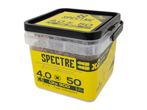 F/FIX SPECTRE WOODSCREW 4.0X50 YELLOW TUB 900