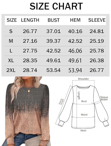 Womens Long Sleeve Shirts 2025 Fall Tunic Tops Crewneck Blouses Print2