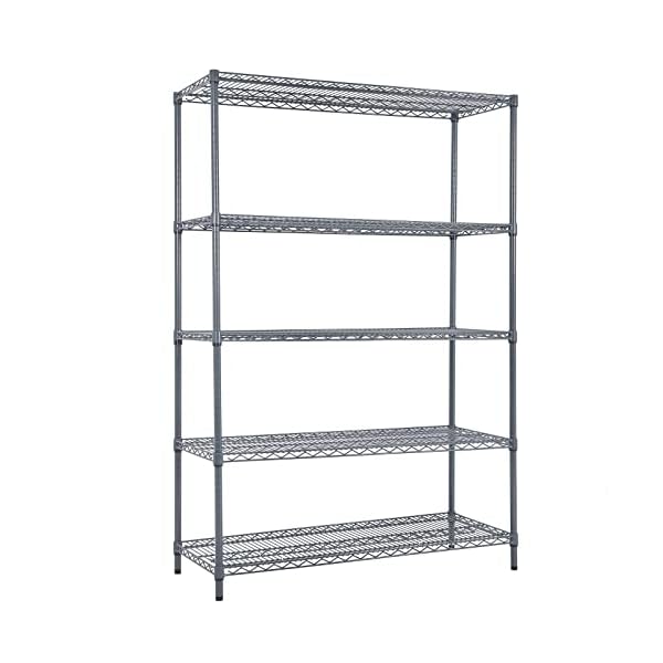 Land Guard 5 Tier Storage Racks and Shelving - 48" L x 20" W x 72" H Heavy Steel Material Pantry Shelves - Each Unit Loads 350 Pounds Wire Shelf, Suitable for Warehouses, Closets, Kitchens… Land Guard 5 Tier Storage Racks and Shelving - 48" L x 20" W x 72" H Heavy Steel Material Pantry Shelves - Each Unit Loads 350 Pounds Wire Shelf, Suitable for Warehouses, Closets, Kitchens…