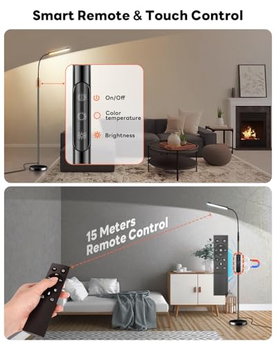 Lámpara de pie LED sin parpadeos para evitar la fatiga visual con luz regulable de 18W 3