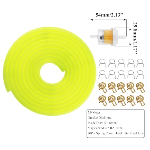 Image of PRO BAT 16.4-Ft 0.2'' I.D. Fuel Line+20pcs 0.35 inch I.D. Hose Clamps