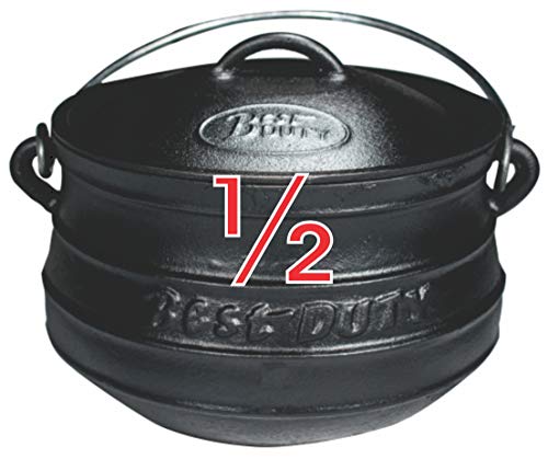 Best Duty #7049 Cast Iron Platpotjie Pot & Lid Size 1/2