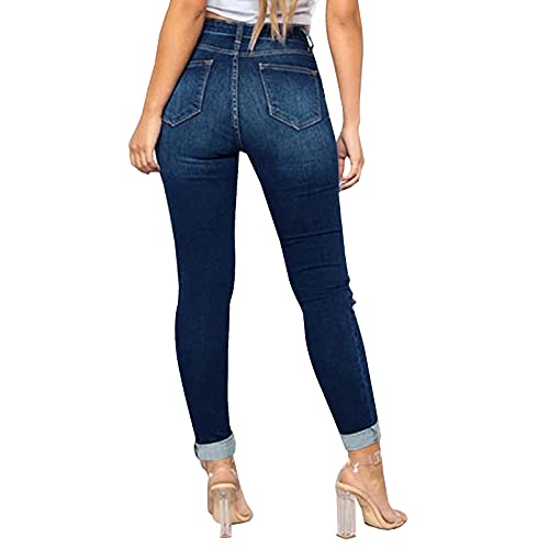 LONGBIDA Women's Ripped Skinny Jeans Hight Waisted Stretch Distressed Denim Pants for Women2