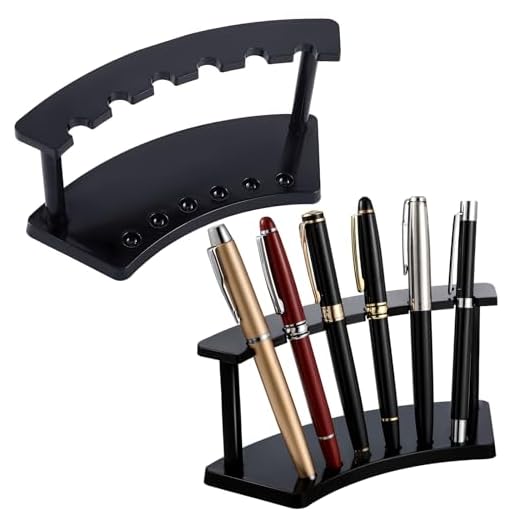 Tinlade 2 Pieces Plastic Pen Holder Stand Pen Display Stand, Black