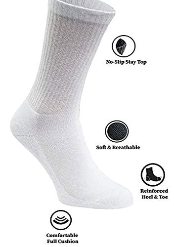Trail maker 100 Pairs of Bulk Socks for Men Crew Socks Size 10-13 Moisture Control Heat and Cold Resistant Socks Bulk4