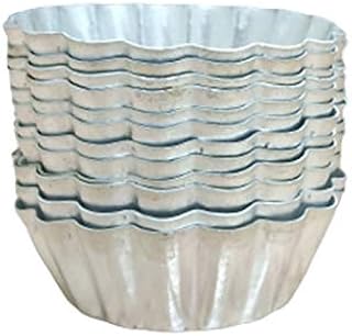 Aluminium Jelly Mould for Baking Cupcake,Brownie | Non Stick Tart Mould for Making Muffins, Pancake | Warp-Resistant Silver Jelly Pan for Oven - Set o