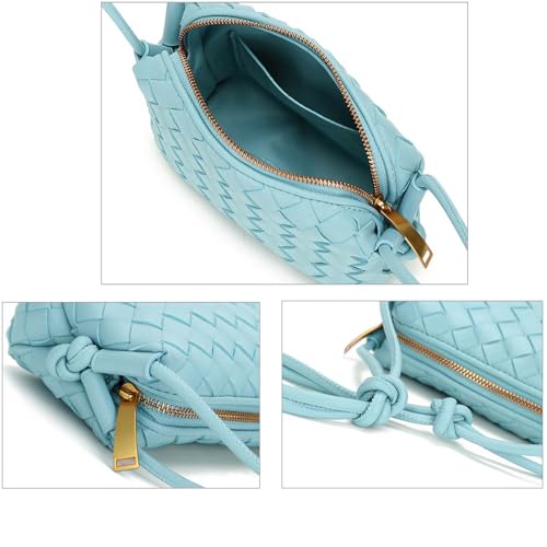 Image of ZEDIUH Woven Bag for Women Crossbody Shoulderbag, Small Vegan Leather Purse