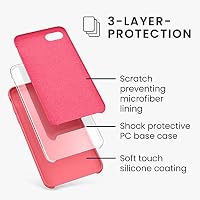 kwmobile Handyhülle für Apple iPhone SE (2022/2020) / iPhone 8/7 Hülle - Case Silikon - Kabelloses Laden - Schutzhülle Cover in Neon Koralle – Ansicht 2