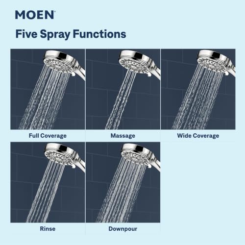 Moen 20091SRN 5-Setting Hand Held Brushed Nickel Spot Resist Shower Head, 2.5 GPM - image 5