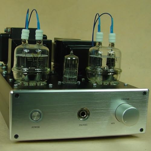 HiFi Class A 4W*2 Vacuum Tube Amplifier for 6.3mm Headphone/Speaker, Compatible with Sennheiser HD600 HD650 HD700 HD800 Headphone Amplifier Vacuum Tube Mini Speaker Amplifier (6n2+fu19 Grey)
