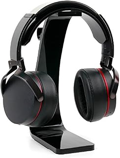 DURAGADGET Robust Black Plastic Headphone Holder with Cable Hook - Compatible with The