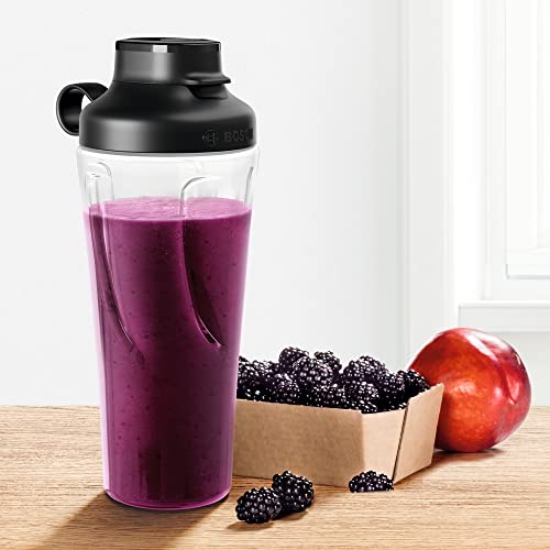 Bosch Smoothie ToGo-Flasche MMZBT01B, Zubehör, 600 ml, bruchsicher, robust, Trinkflasche mit Deckel, spülmaschinenfest, geschmacksneutral – Ansicht 3
