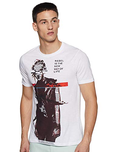 Image of Colt Men's Printed Regular fit T-Shirt (280083786 White M HS Medium)