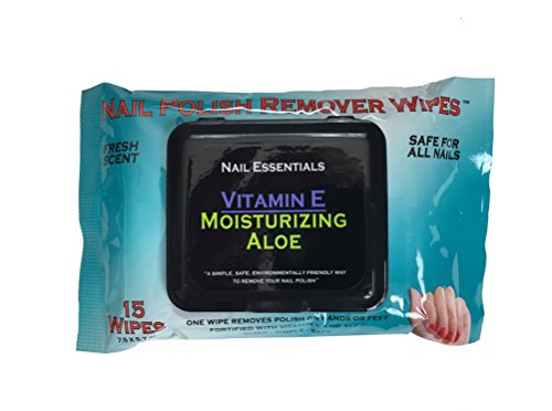 Nail Essentials Nail Polish Remover Wipes, Vitamin E Moisturizing Aloe, 3 Pack, 45 Wipe Count