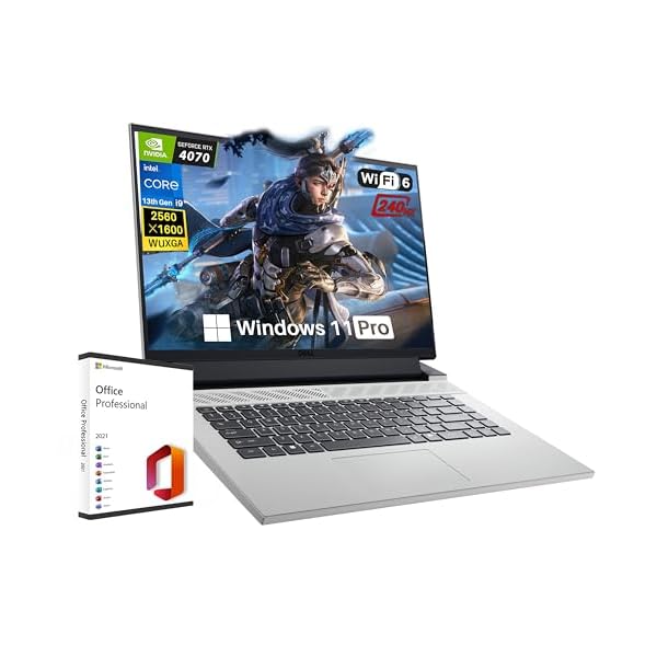 Dell G16 7630 Gaming Laptop, 16″ QHD+ 2k 240Hz 3ms Display, Intel i9 13900HX(Up to 5.4 GHz), NVIDIA GeForce RTX 4070, 64 GB DDR5 RAM, 4 TB SSD, WiFi 6, Windows 11 Pro & MS Office Lifetime License