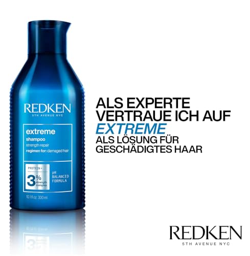 Redken Haarshampoo für sprödes und geschädigtes Haar, Anti Haarbruch, Mit Sojaproteinen, Ceramiden, Sepicap und Arginin, Extreme Shampoo… – Ansicht 6