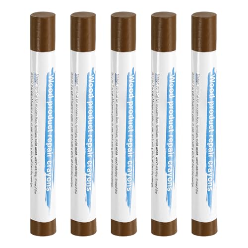 QUARKZMAN 5pcs Bâtons De Remplissage Pour Bois Crayons De Cire Pour Meubles Réparation Pour Rayures Trous Bois, Brown Walnut