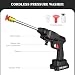 Cordless Pressure Washer,2 Batteries & 5m Hose,6 in 1 Spray Nozzles Washer Gun,Portable Power Washer for Car Bike Patio Garden,High-Efficiency Battery Jet Wash for Outdoor Cleaning (2 Batteries-A)