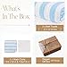 HardNok Muslin Hooded Baby Towel 4 Pack, 100% Organic Premium Cotton, (2) 6-Layer 32x32 Bath Towels & (2) Washcloths, Soft Newborn & Infant Gift Set (Blue Stripe & White)