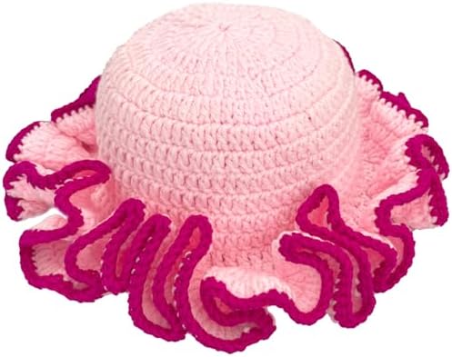 Handmade Crochet Hat Cute Bucket Hat for Women Boho Multicolor Ru...