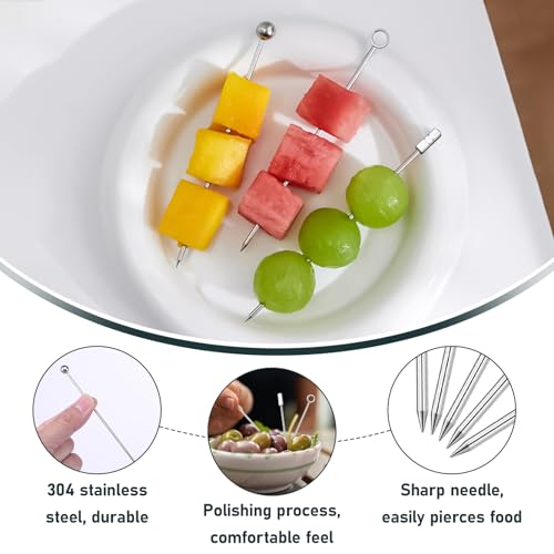 Miniatura 3 de 30 Piezas Palillos De Cóctel De Acero Inoxidable, Brochetas De Bebidas De Metal, Pinchos Reutilizables Para Frutas, Palillos De Martini Para Cócteles, Fiestas, Bbqs Y Eventos, 11 Cm