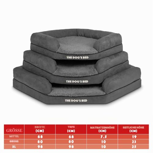 The Dog's Bed Orthopädisches Eck-Hundebett, Memory-Schaum, Wasserdicht, Mittel, Schwarzer Plüsch, lindert Schmerzen Bei Arthritis und Hüftdysplasie Therapeutisch Unterstützend, Tierärztlich Zugelassen