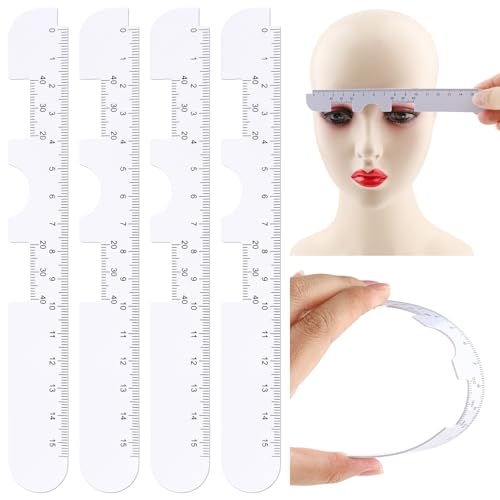 4 Pcs PD Ruler for Eyeglasses, Pupillary Distance Measurement Tool, White PVC Pupilometer Ruler for Ordering Glasses Online, Eye Care Accessory