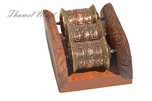 4 Inch Three-In-One Hanging Brass Prayer Wheel #TOP1