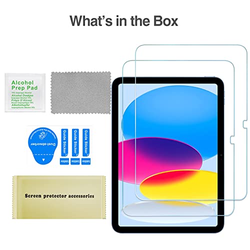 TXWLLIU 2 Stück Schutzfolie für iPad 10. Generation 10,9 Zoll 2022, 9H Gehärtetes Glas für iPad 10th Bildschirm Screen Protector Folie Schutzglas Displayschutzfolie, Transparent