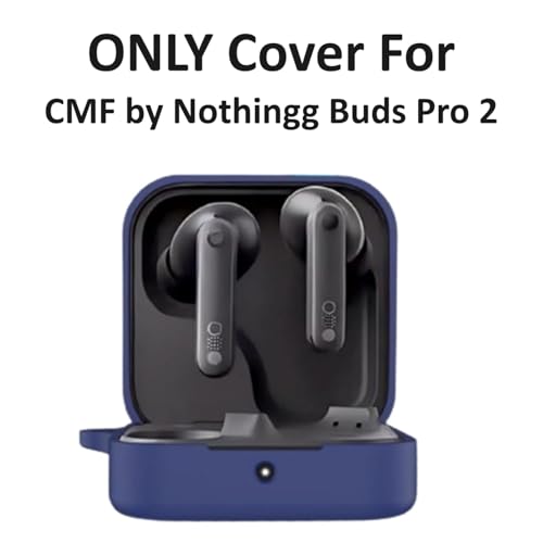 Image of Xcreo Soft Silicone Headphones Case Cover With Keychain For CMF By Nothing Buds Pro 2 (White)