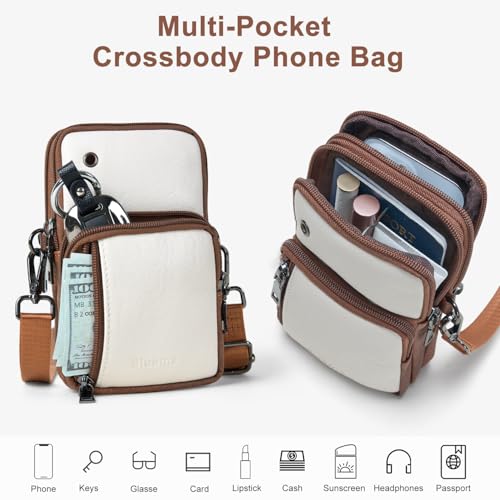 Image of Bluome Small Crossbody Purse for Women, Multi Pocket Travel Purses Crossbody Bag Shoulder Handbags with Adjustable Strap