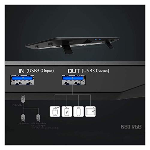 Base de enfriamiento para laptop con luces y doble ventilador miniatura 5