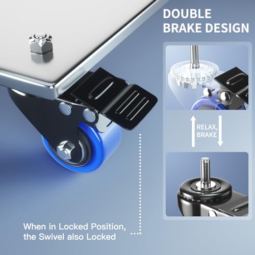 Wozeseik 2BLUESTEM516 Stem Caster Wheels 2 Inch Heavy Duty thumb #4