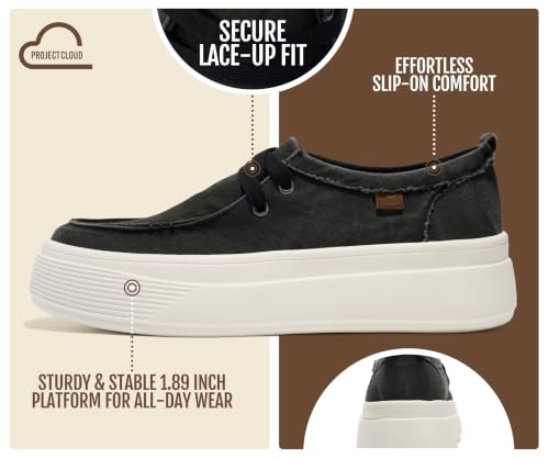 Image of Project Cloud Canvas Platform Loafers for Women Boat Shoes for Women (Dana)