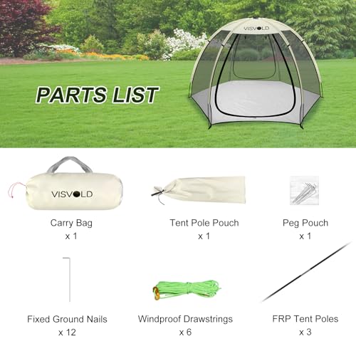 Visvold LX02-02TS Screen House Tent Portable Screened Canopy Tent With Carry Bag Shelter Mesh Walls Screen House Room Great thumb #6