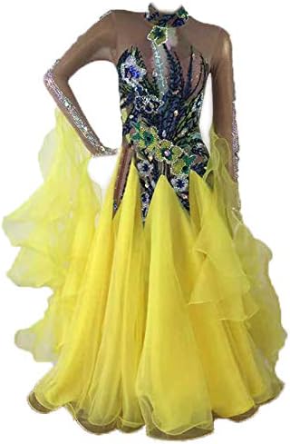 Garuda素敵ハイクオリティダンスドレス 魅力セミオーダー レディース社交ダンス衣装 競技発表会用ダンスドレス 直営店 ストーン付 品番1745 ゴージャス花柄