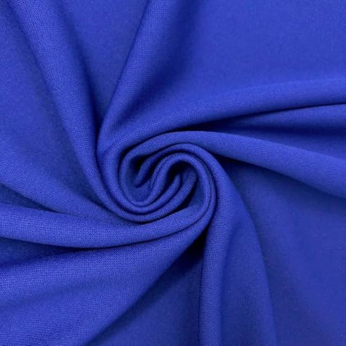 Scuba Double Knit Stretch Polyester (58/60 Inch) Fabric by The Yard - for Sewing Apparel, Accessories, & Décor - Royal Blue (1 Yard)